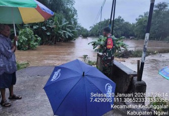 Situasi banjir akibat luapan sungai Winong