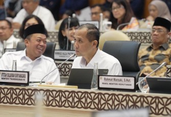 Menteri Iftitah usai Rapat Kerja dengan Pansus Reforma Agraria DPR RI, Selasa (21/1)