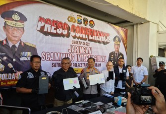 Polrestabes Surabaya Amankan 45 Tersangka Hasil Pengembangan Penyidikan Kasus Siber Internasional