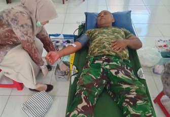 Babinsa Koramil 1002-05/Pandawan Rela Donorkan Darah