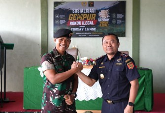 Bea Cukai Lhokseumawe Edukasi Prajurit Yonkav 11/Macan Setia Cakti untuk Perangi Peredaran Rokok Ilegal