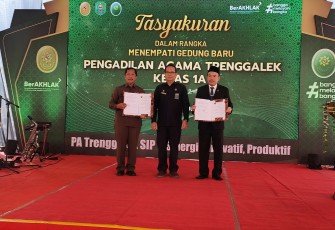 Kasdim 0806/Trenggalek dan Forkopimda Hadiri Tasyakuran Gedung Baru Pengadilan Agama Trenggalek
