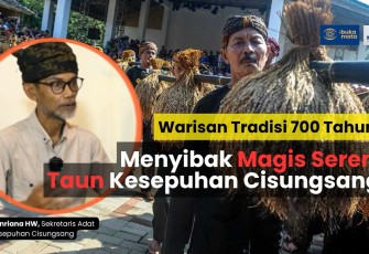 Henriana Hatra, Sekretaris Adat Kasepuhan Cisungsang dipandu Inge Olivia Mangkoe, seorang Wartawati Senior yang menjadi Host dalam acara podcast kolaborasi Ayo Buka Mata x Merdeka Institute