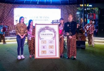 Wakil Menteri Ekonomi Kreatif, Irene Umar, menghadiri peluncuran Cublak Suweng di Roemah Koffie PIK 2, Tangerang, Banten, Kamis (16/7/2026)