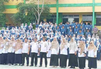 Kegiatan Masa Pengenalan Lingkungan Sekolah (MPLS) di SMKN 1 Tanjungpinang, Rabu (22/7/2026)