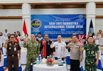 Wujudkan Generasi Indonesia Emas 2045, Komandan Kodaeral IX Hadiri Peringatan Hari Anti Narkotika Internasional 2026