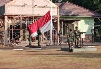 Kodim 0801/Pacitan Gelar Upacara Bendera Rutin Hari Senin