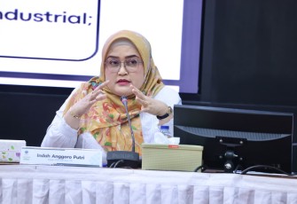 Direktur Jenderal Pembinaan Hubungan Industrial dan Jaminan Sosial (PHI dan Jamsos), Indah Anggoro Putri, dalam Town Hall Meeting Kemnaker di Jakarta, Rabu (18/2/2026).