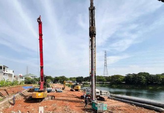 Perkuat Tata Air, WSBP Suplai Spun Pile dan Beton Readymix Kurangi Banjir