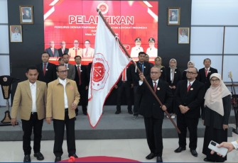 Pelantikan pengurus DPC Ikadin Karanganyar masa jabatan 2025–2030, di Ruang Anthurium, Rumah Dinas Bupati Karanganyar, Sabtu (11/4/2026)