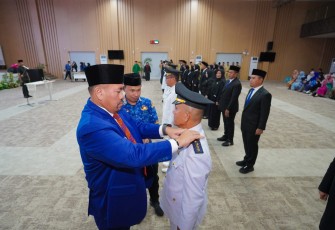 Prosesi pelantikan dan mengambil sumpah jabatan 33 pejabat pimpinan tinggi pratama dan administrator di lingkungan Pemerintah Kabupaten Batu Bara, ditekankan Loyalitas dan Kinerja ASN, Selasa (5/5/2026).