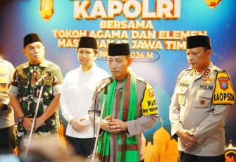 Kapolri Jenderal Listyo Sigit Prabowo saat menghadiri kegiatan safari ramadhan di Mapolda Jawa Timur (Jatim).