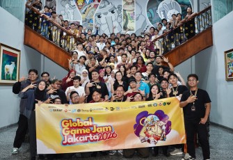 Wakil Menteri Ekonomi Kreatif, Irene Umar, memberi sambutan pada pelaksanaan Global Game Jam (GGJ) 2026 Jakarta di LYTO Games, Jakarta, Minggu (1/2/2026)