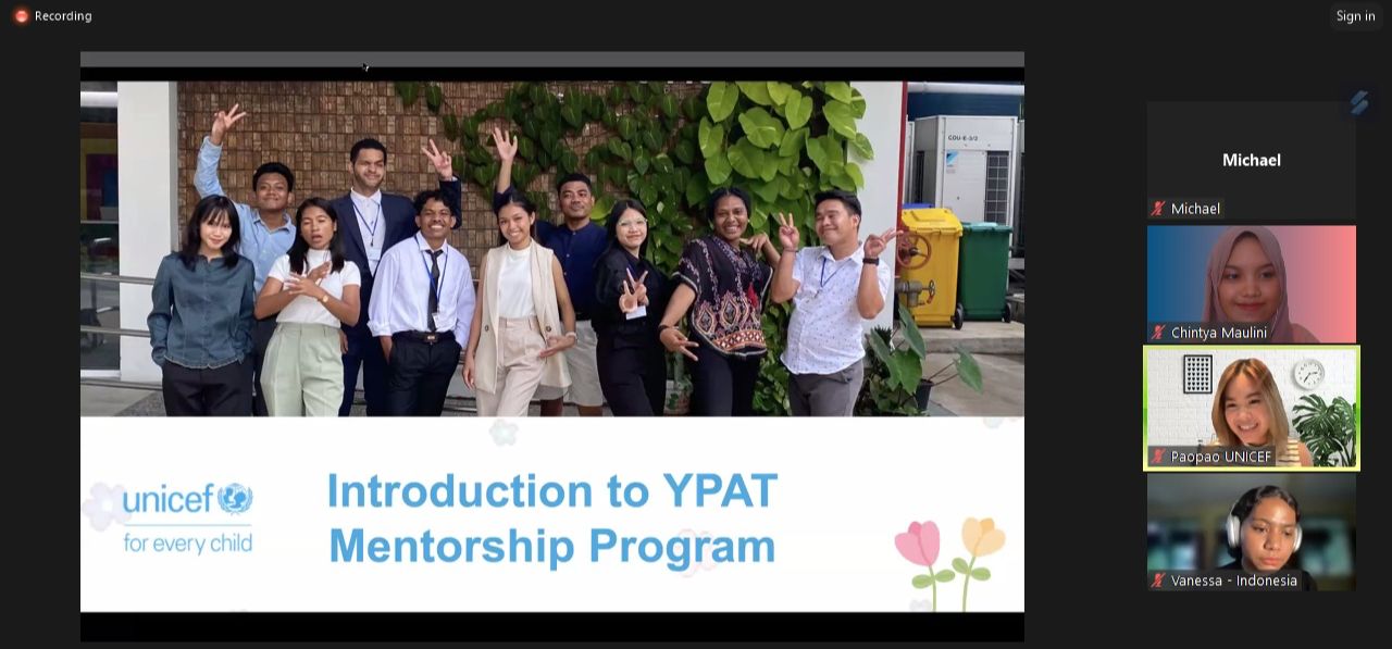 Indonesia's Mentor Representative at The UNICEF East Asia and Pacific (EAPRO’s) Young People’s Action Team (YPAT) Mentorship Program (2023)