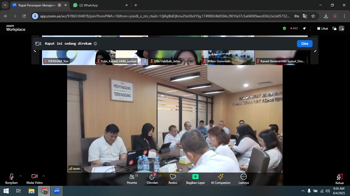 Kegiatan Kementerian HAM Secara Virtual