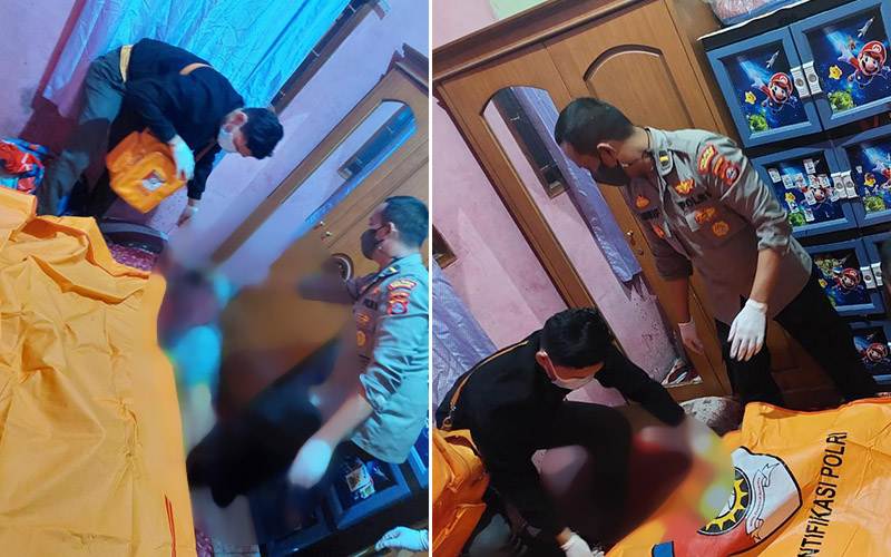 Pasca olah TKP saat terjadi pembunuhan pada Jumat (08/04/2022) lalu.