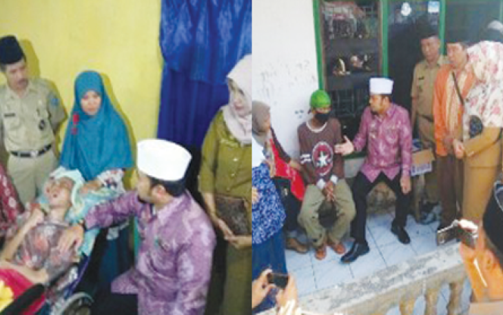 Walikota Bengkulu H. Helmi Hasan Senin (13/02/2017) saat menjenguk warga Kota Bengkulu yang sedang sakit.