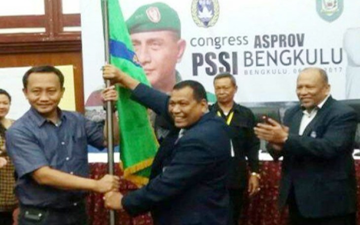 Kongres ASPROV PSSI Provinsi Bengkulu di Ruang Pola Bappeda Provinsi Bengkulu, Sabtu (6/05).