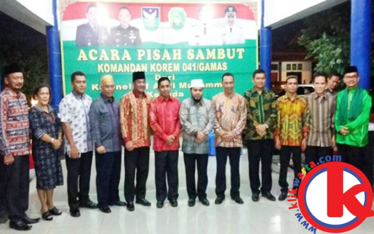 Malam pisah sambut Danrem 041/Gamas, Selasa malam (16/05/2017)