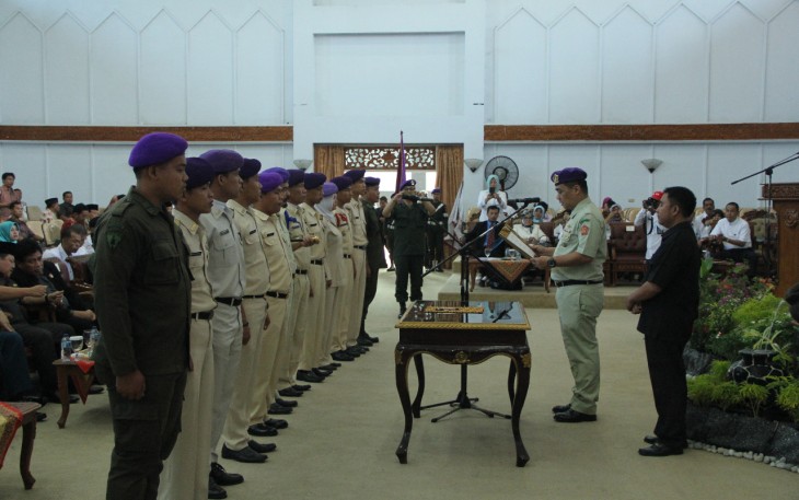 Pelantikan dan pengukuhan Forum Bela Negara Provinsi Bengkulu dan Kabupaten/Kota, Kamis (3/8) bertempat di ruang serbaguna Pemprov Bengkulu.