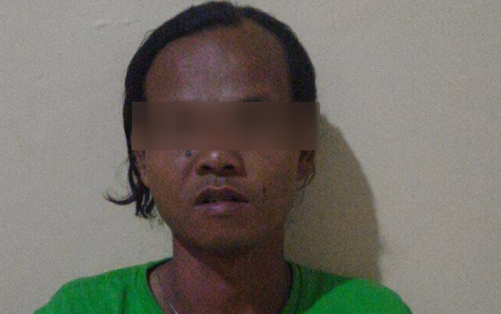 Tersangka MA saat diamankan polisi