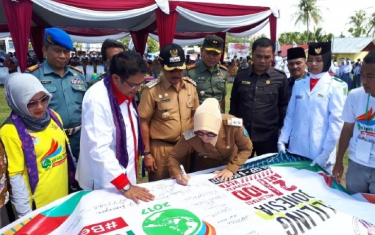 Wakil Walikota Bengkulu Patriana Sosialinda yang menghadiri Program Kirab Pemuda Nusantara (KPN)