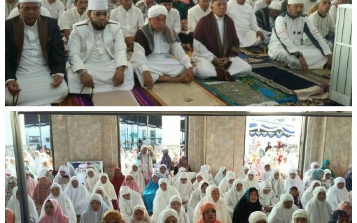 Walikota Bengkulu Helmi Hasan menunaikan salat Idul Fitri 1438 H di Masjid At- Taqwa