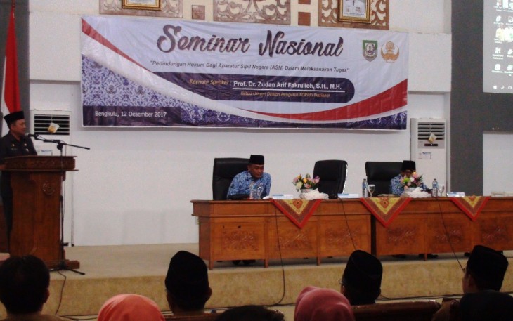 Ketua Dewan Pengurus KORPRI Nasional Zudan Arif Fakrulloh Menjadi Keynote Speaker Seminar Nasional Bertajuk Perlindungan Hukum Bagi ASN Dalam Melaksanakan Tugas