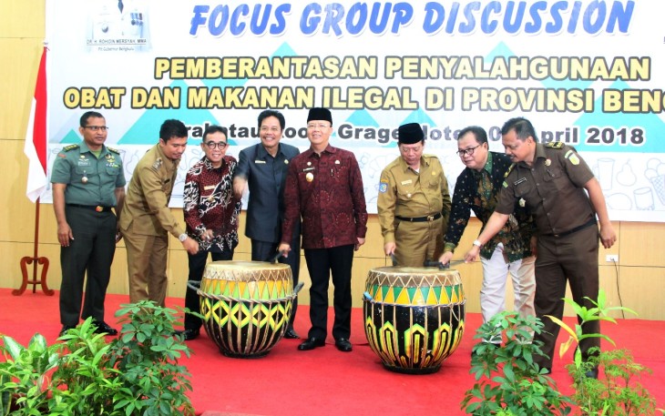Plt Gubernur Rohidin Mersyah Membuka Focus Group Disussion Pemberantasan Penyalahgunaan Obat dan Makanan Ilegal di Provinsi Bengkulu