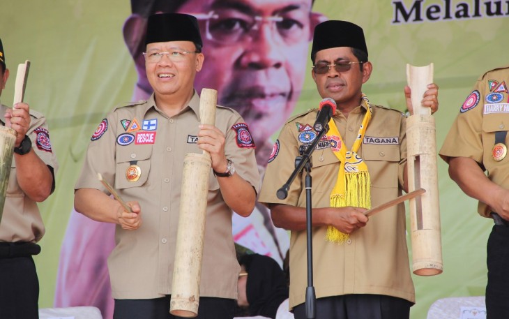 Menteri Sosial RI Idrus Marham mencanangkan Kampung Siaga Bencana, kegiatan ini dilangsungkan di Lapangan Tugu Merdeka Bengkulu