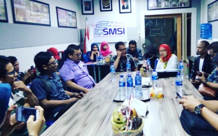 Pengurus SMSI Bengkulu saat menerima kunjungan anggota dewan pers