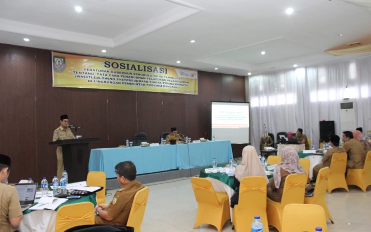 Asisten III Gotri Suyanto Membuka Sosialisasi Peraturan Gubernur No. 49 Tahun 2017