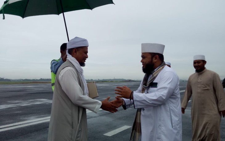Walikota Helmi Hasan sambut Ustaz Arifin Ilham di Bandara Fatmawati Soekarno