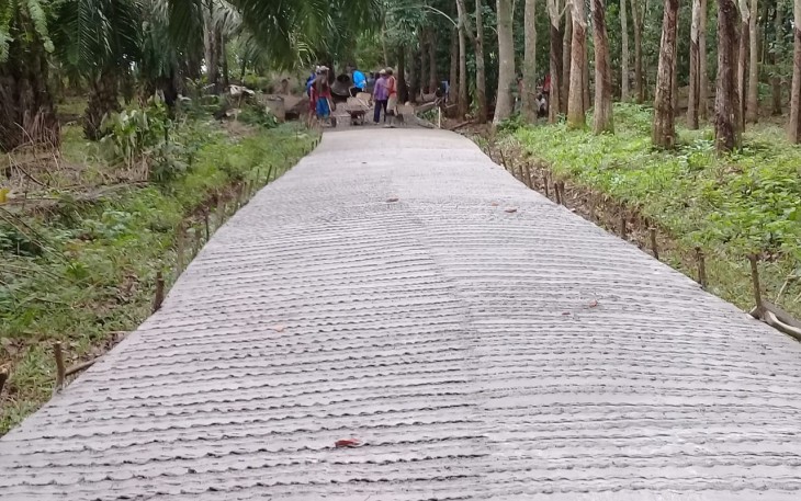 Pembangunan jalan sentra produksi Desa Pajar Bulan