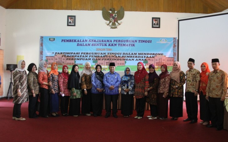 Pembekalan Kerjasama Perguruan Tinggi dalam bentuk Kuliah Kerja Nyata (KKN) Tematik, di Kantor DP3A dan PPKB Provinsi Bengkulu, Kamis (29/11/2018).