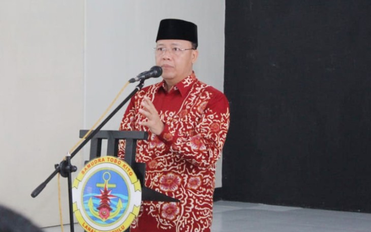 Plt Gubernur Bengkulu Rohidin Mersyah hadiri Coffee Morning membahas permasalahan bidang kemaritiman di Aula Yos Sudarso Mako LANAL Bengkulu.