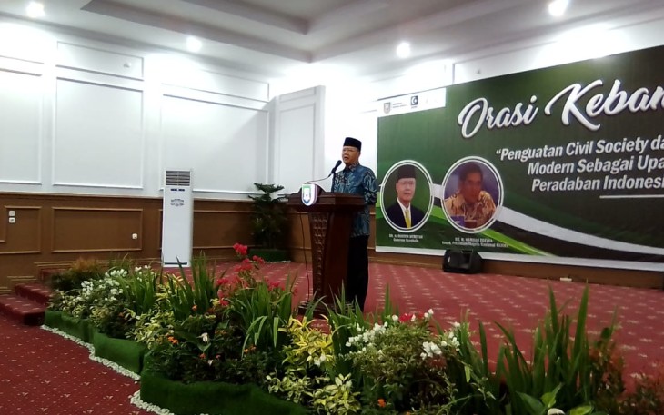 Gubernur Bengkulu Rohidin Mersyah saat hadir dalam acara Orasi Kebangsaan 2019 KAHMI Bengkulu