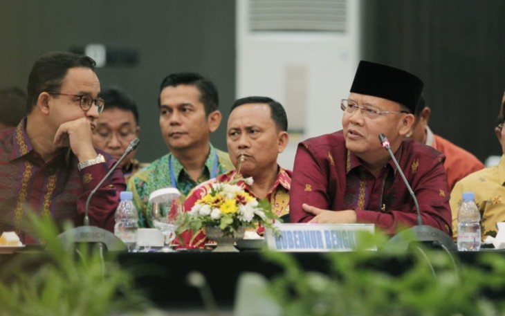 Gubernur Bengkulu saat menyampaikan rekomendasinya