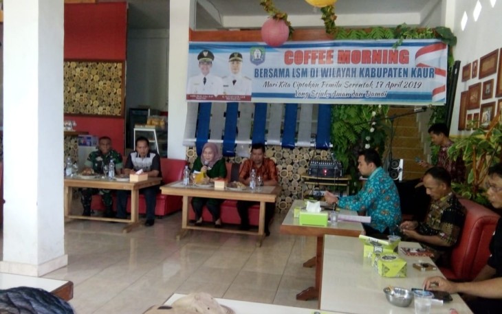 Caffee Morning, Kesbangpol Ajak LSM Sukseskan Pemilu 2019