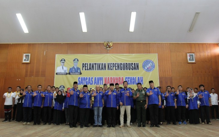 Gubernur Bengkulu Rohidin Mersyah Lantik Satgas Anti Narkoba Sekolah Kabupaten Bengkulu Selatan