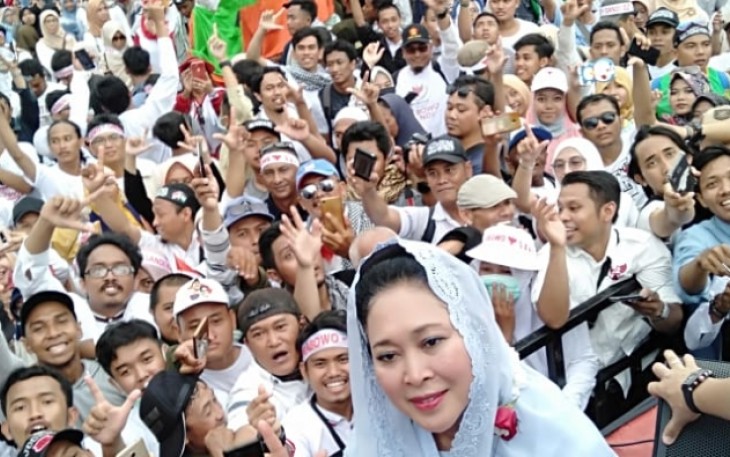 Titiek Suharto Saat Menghadiri Kampanye Prabowo
