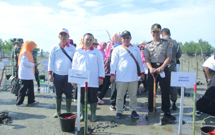 Sekretaris Daerah Provinsi Bengkulu Nopian Andusti Tanam Mangrove  