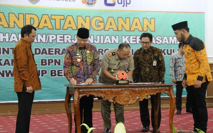 Pemda Se-Provinsi Bengkulu Bersama Kanwil BPN dan DJP Bengkulu-Lampung Tandatangani Nota Kesepahaman