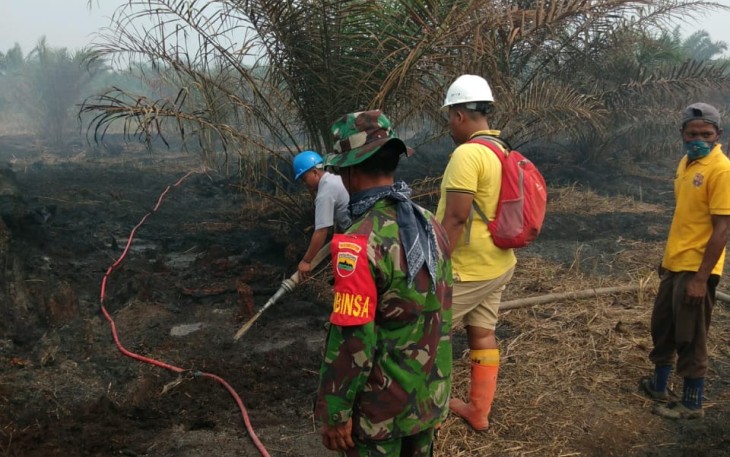 Babinsa saat turun ke lokasi kebakaran