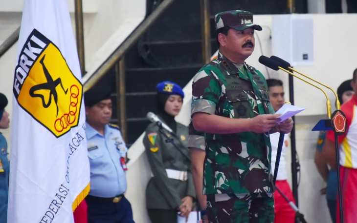 Panglima TNI saat membuka Kejuaraan Nasional Karate Piala Panglima TNI ke-VII tahun 2019