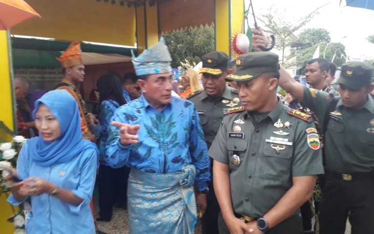 Komandan Kodim 0209 Labuhanbatu Letkol Inf Santoso Bersama Gubernur Sumatra Utara Edi Rahmayadi
