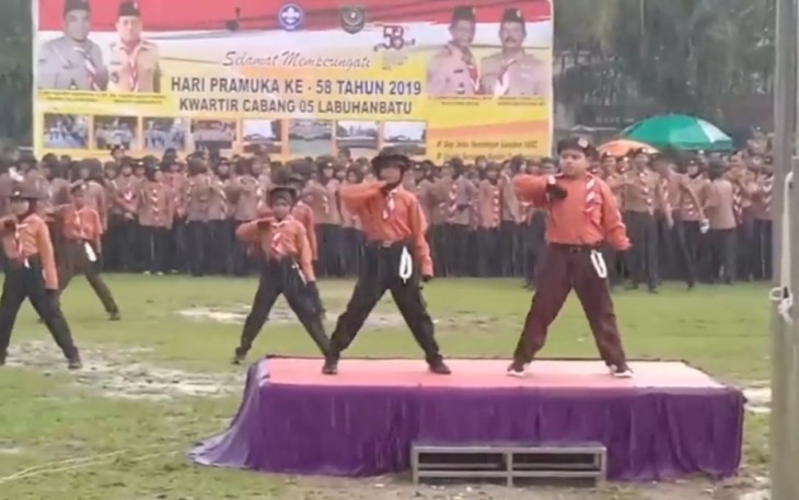 Penampilan taridi HUT Pramuka Labuhanbatu