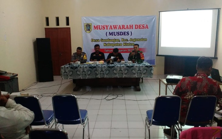 Babinsa Koramil Jogonalan Menghadiri Undangan Musrenbang