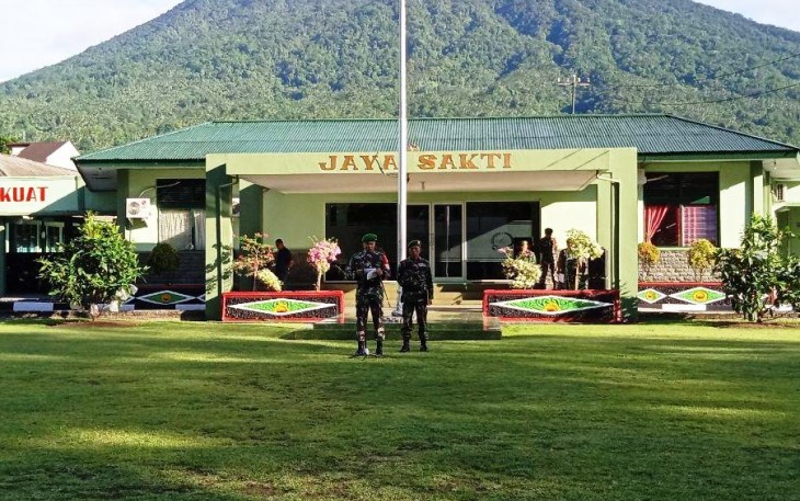 Dandim 1310 Bitung letkol Inf Kusnandar Hidayat saat menyampaikan amanatnya