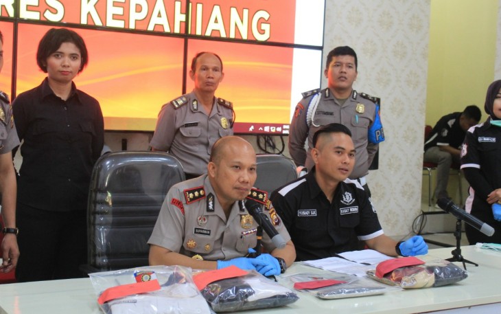 Kapolres Kepahiang saat gelar konferensi pers